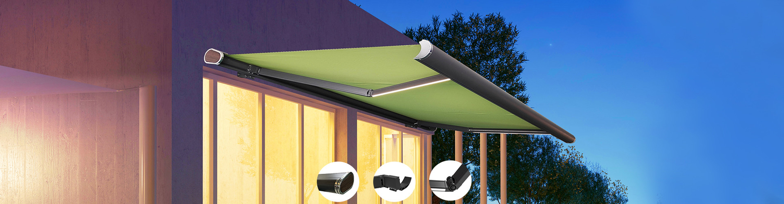 tenda ritrattabile impermeabile