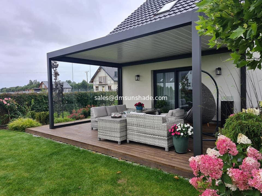 Waterproof Louver Blade Roof Awning Waterproof Aluminum Frame Pergola Awnings