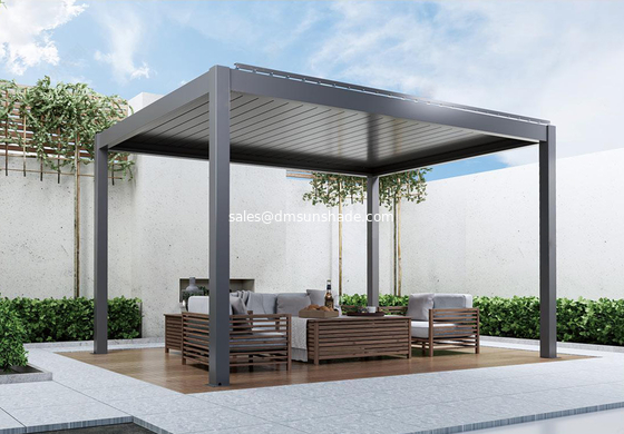 Windproof Zip Blinds and Glass Doors For Outdoor Louvered Electric Pergola