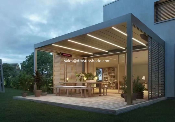 Terrazza giardino all'aperto Gazebo popolare persiane in alluminio motorizzato Pergola
